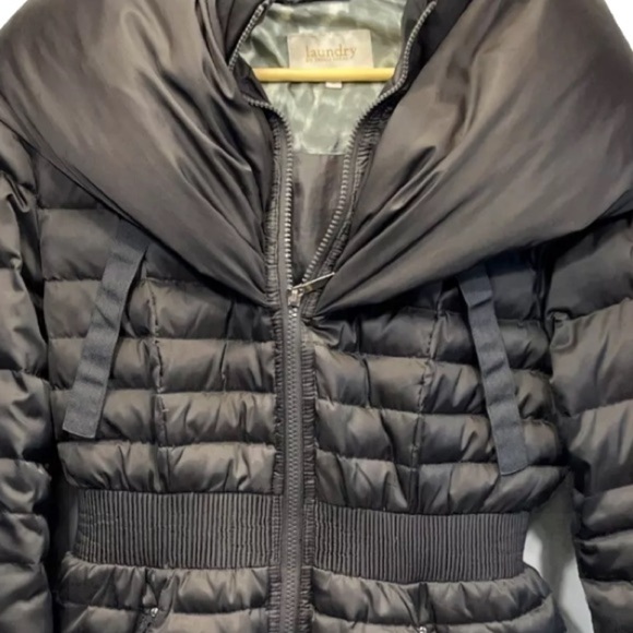 Laundry By Shelli Segal Winter Coat Down Puffer Hooded Womens MED Brown Quilted - Picture 5 of 12